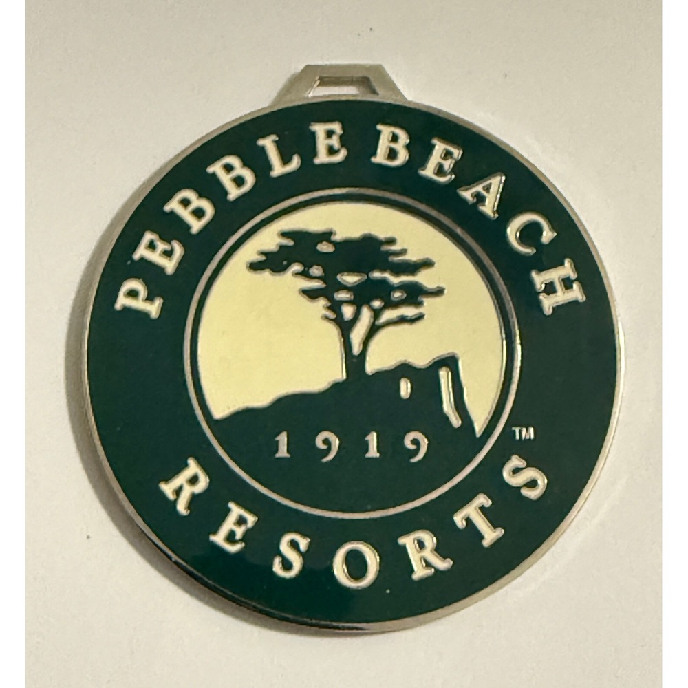Rare Vintage‎ Pebble Beach Golf Resorts Bag Tag Silver tone metal California